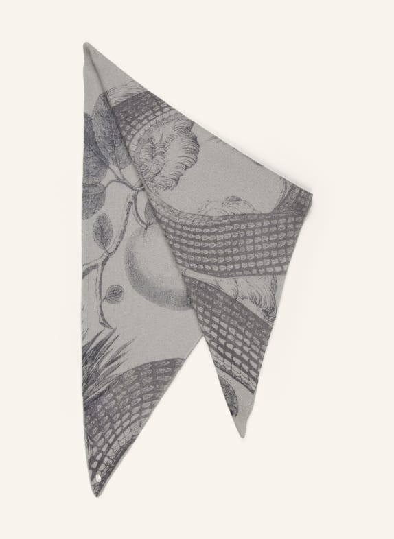 friendly hunting Triangular scarf in cashmere LIGHT GRAY/ GRAY
