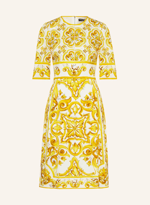 DOLCE & GABBANA Silk dress  YELLOW/ BROWN/ WHITE