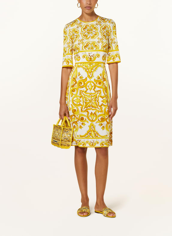 DOLCE & GABBANA Silk dress  YELLOW/ BROWN/ WHITE