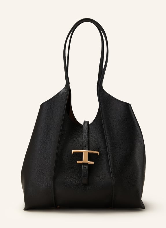 TOD'S Shopper T TIMELESS SMALL with pouch BLACK
