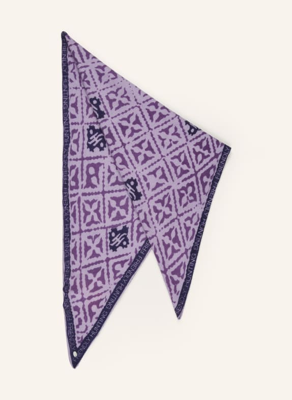 friendly hunting Triangular scarf in cashmere LIGHT PURPLE/ PURPLE
