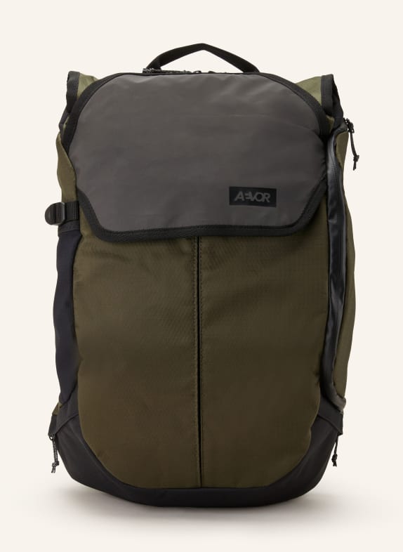 AEVOR Backpack 18 l with laptop compartment OLIVE/ BROWN/ BLACK