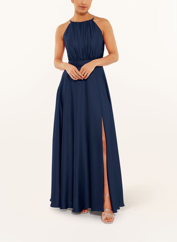 SWING Evening dress in satin DARK BLUE