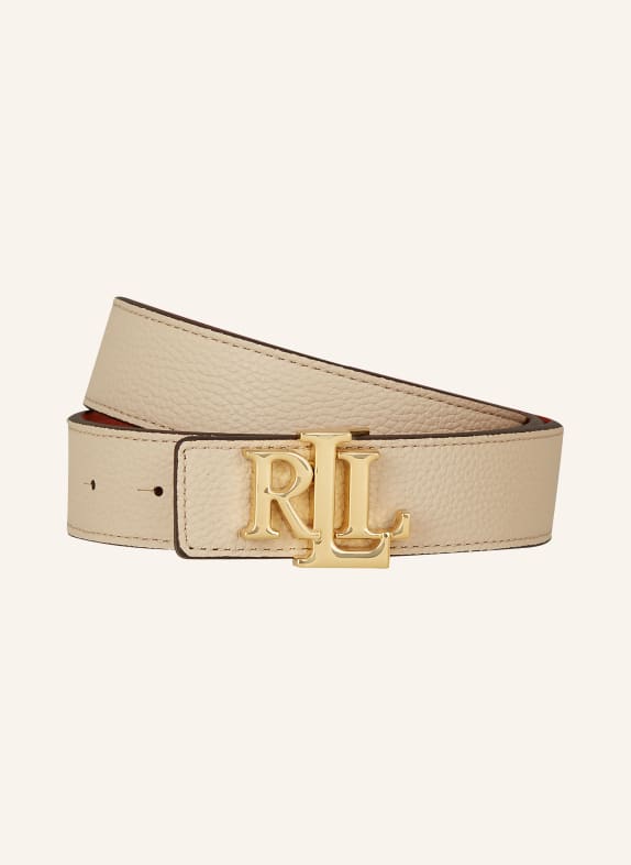 LAUREN RALPH LAUREN Reversible leather belt ORANGE/ BEIGE