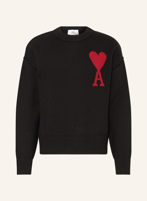 AMI PARIS Sweter CZARNY/ CZERWONY