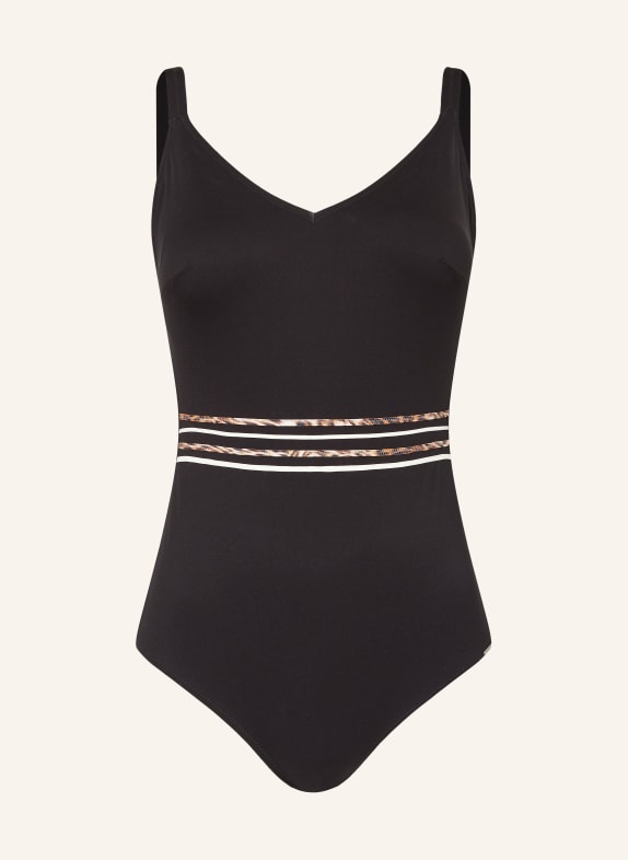 Charmline Shape-Badeanzug PURE LINES SCHWARZ/ ECRU/ BRAUN