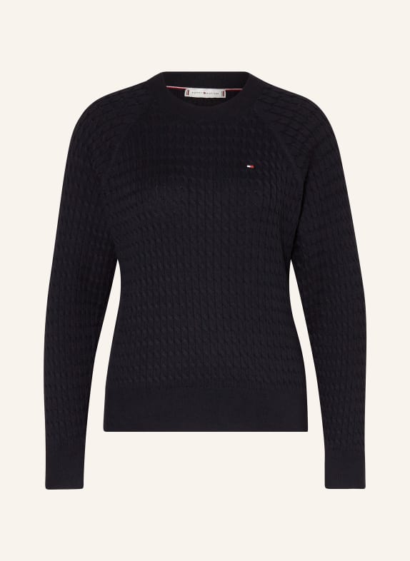 TOMMY HILFIGER Sweter GRANATOWY