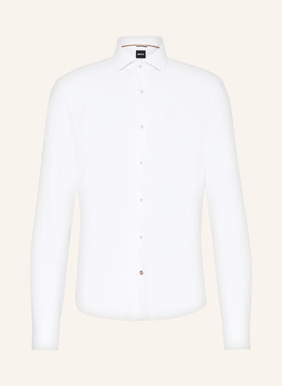 BOSS Piqué shirt C-HAL casual fit WHITE