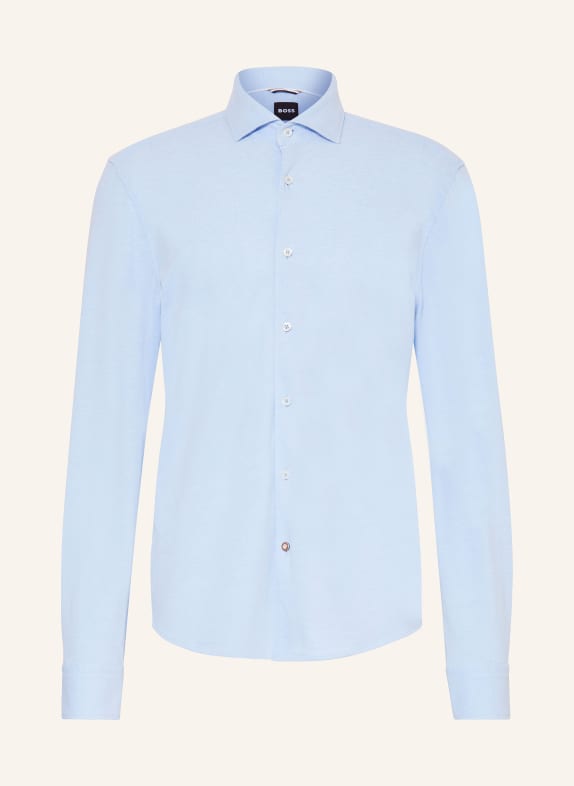 BOSS Piqué shirt C-HAL casual fit LIGHT BLUE