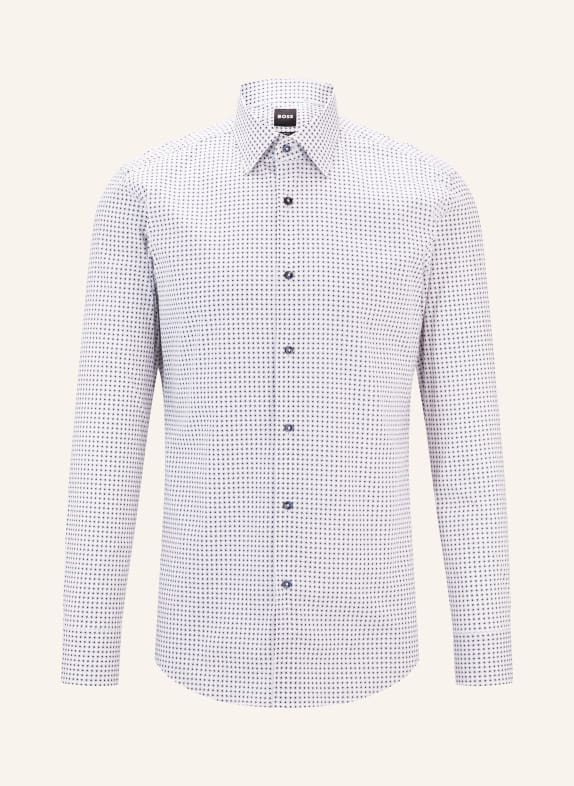 BOSS Shirt HANK slim fit WHITE/ DARK BLUE