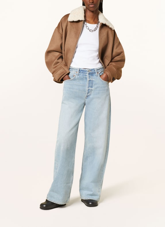 MEOTINE Jacke MIMI mit Lammfell BRAUN/ ECRU