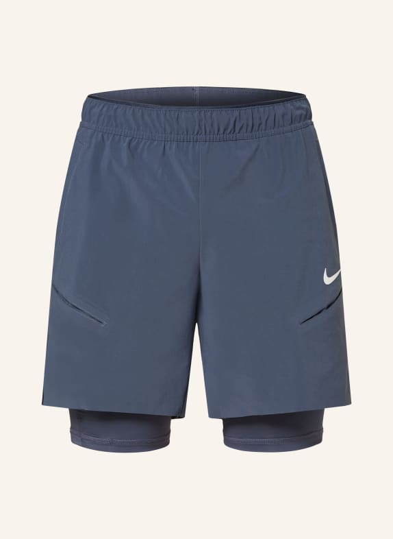 Nike Tenisové šortky COURT SLAM 2 v 1 TMAVĚ MODRÁ