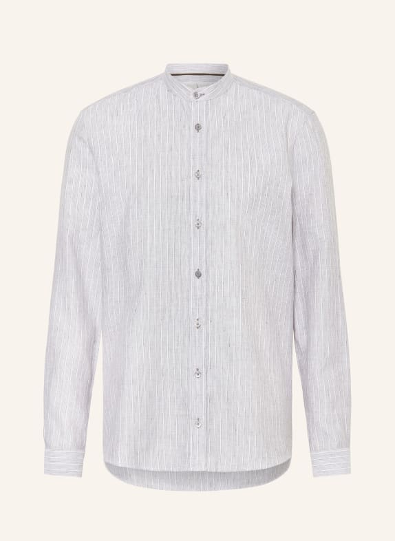 Johann & Johanna Shirt comfort fit with linen GRAY/ WHITE