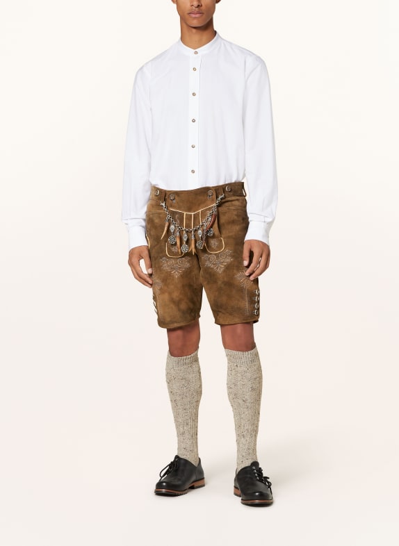 DU4 Traditionel skjorte HANSI Slim Fit med stående krave HVID