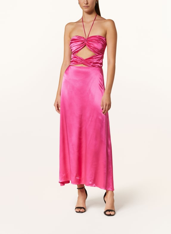 JUNE FRIDAYS Satin dress with cut-out PINK