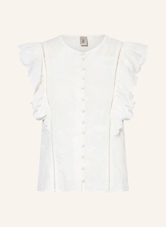 Y.A.S. Blouse top with broderie anglaise WHITE