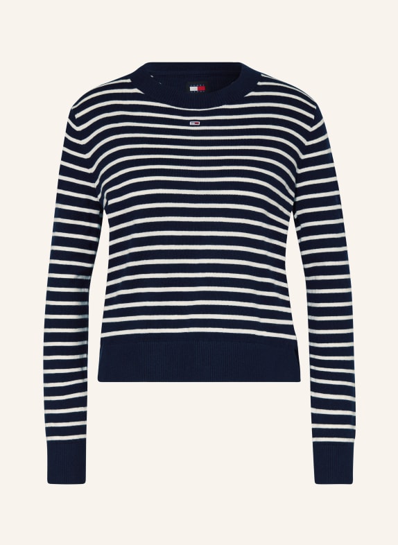 TOMMY JEANS Pullover DUNKELBLAU/ WEISS