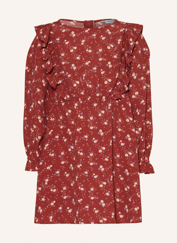 TOMMY HILFIGER Kleid mit Rüschen DUNKELROT