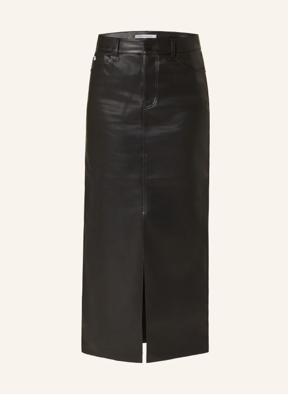 Calvin Klein Jeans Sukně v koženém vzhledu ČERNÁ