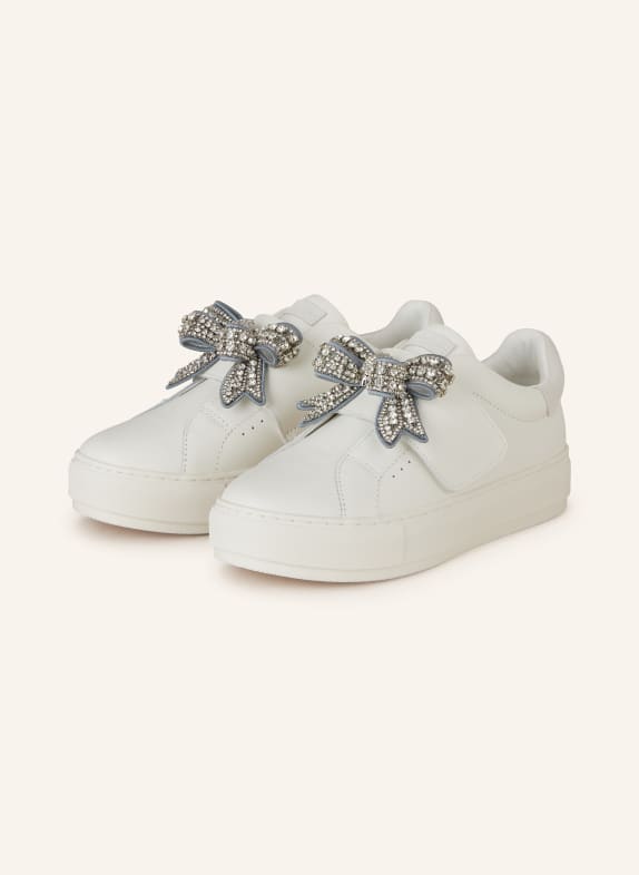 KURT GEIGER Sneakers LANEY with decorative gems WHITE/ SILVER