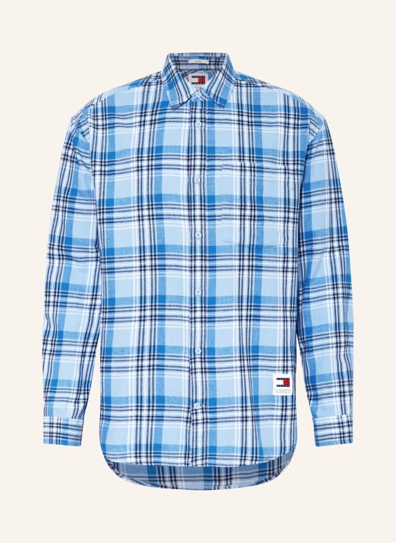 TOMMY JEANS Flanellhemd Comfort Fit HELLBLAU/ BLAU