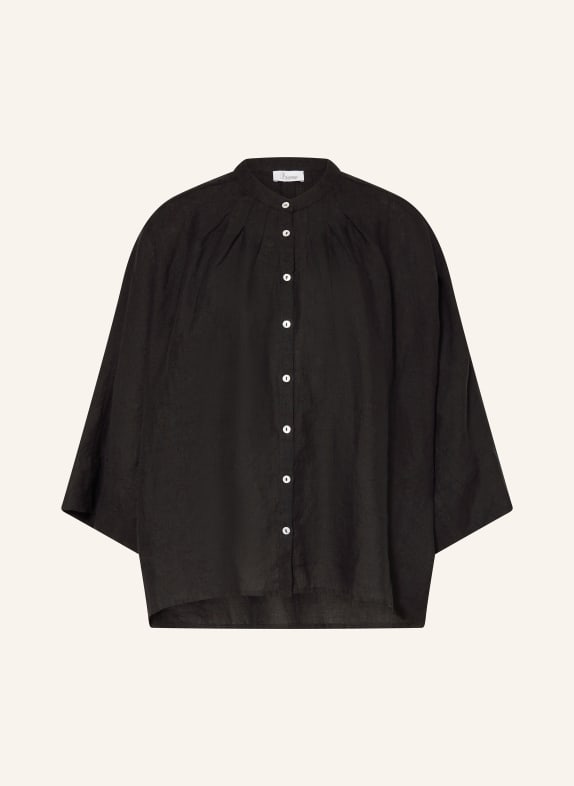 Princess GOES HOLLYWOOD Oversized blouse made of linen with 3/4 sleeves BLACK