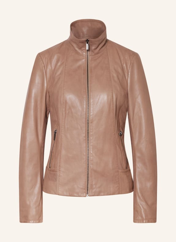 MILESTONE Lederjacke MSVELA TAUPE