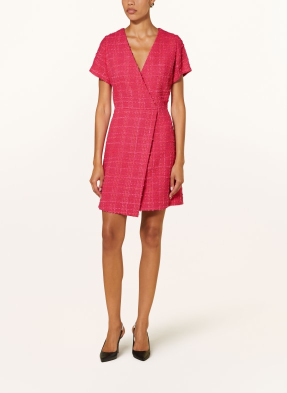 HUGO Bouclé dress ERANDA in wrap look PINK