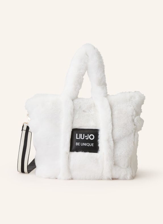 LIU JO Shopper with faux fur WHITE