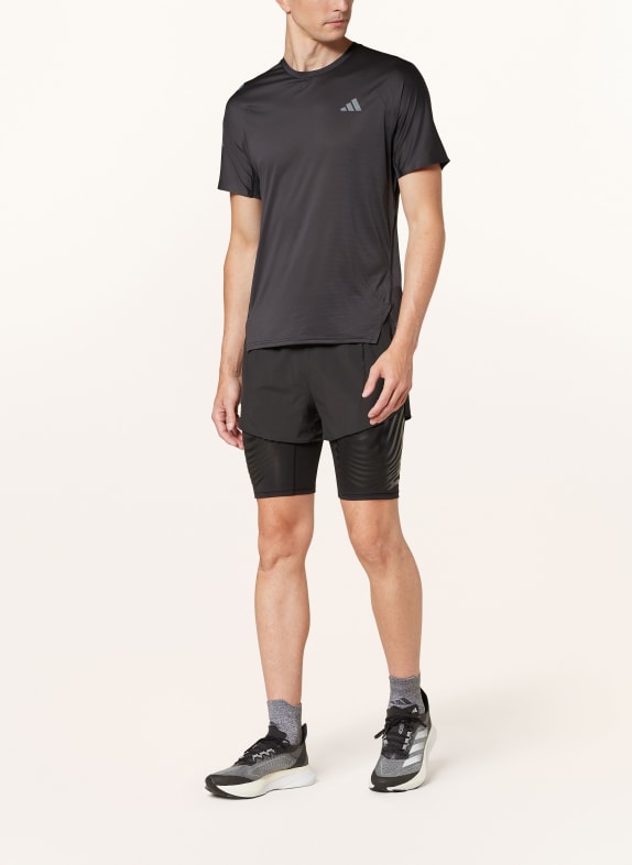 adidas 2-in-1 hardloopshort ADIZERO ZWART