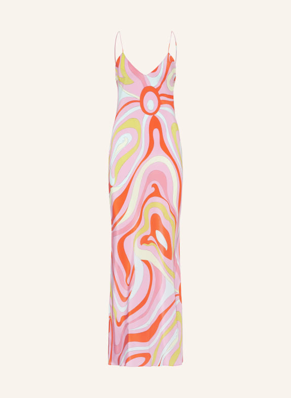 PUCCI Silk dress PINK/ RED/ YELLOW