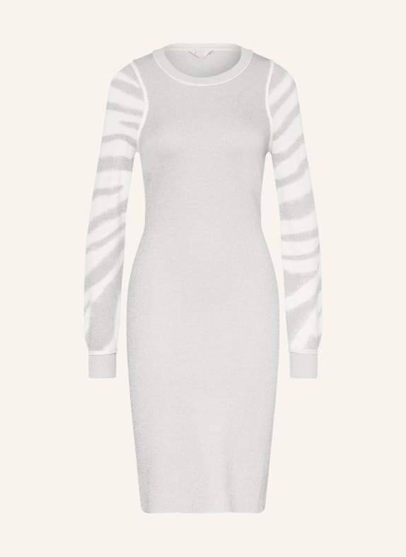 LIU JO Knit dress with glitter thread WHITE/ SILVER