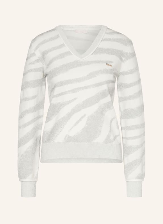 LIU JO Sweater with glitter thread WHITE/ SILVER