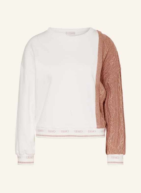 LIU JO Shirt dress in satin WHITE/ ROSE GOLD