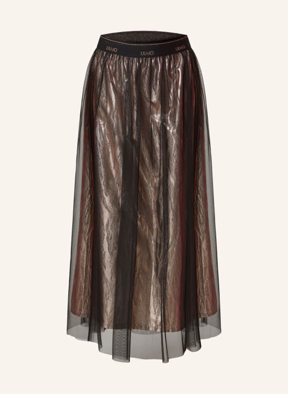 LIU JO Tulle skirt with glitter thread BLACK/ ROSE GOLD