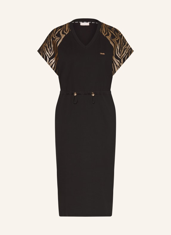 LIU JO Jersey dress with decorative gems BLACK/ GOLD