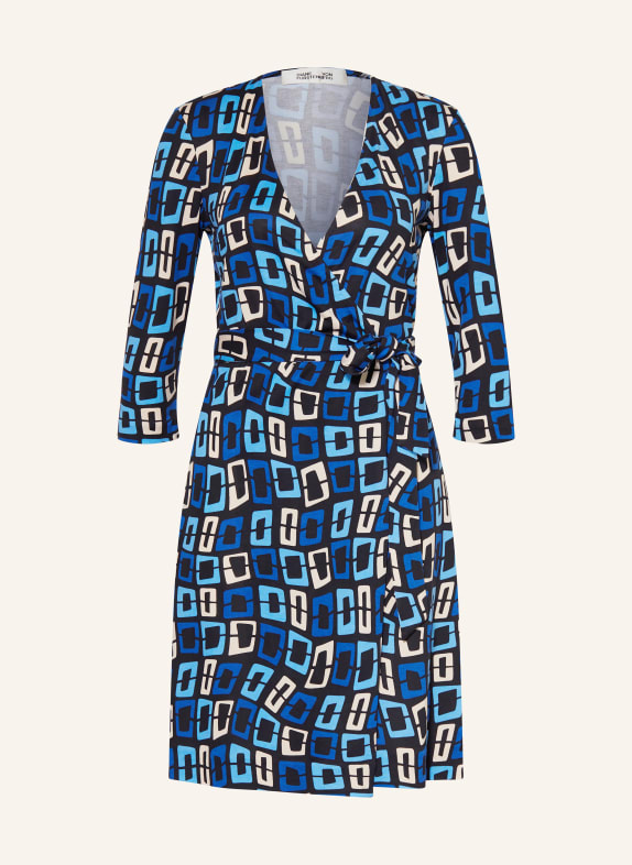 DIANE VON FURSTENBERG Wickelkleid NEW JULIAN aus Seide mit 3/4-Arm DUNKELBLAU/ BLAU/ HELLBLAU