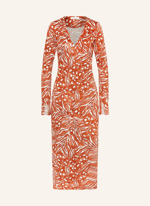 DIANE VON FURSTENBERG Jerseykleid SONCA LACHS/ ECRU/ DUNKELORANGE