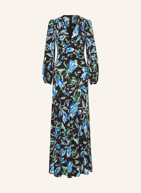 DIANE VON FURSTENBERG Kleid SELINE mit Seide SCHWARZ/ BLAU/ GRÜN