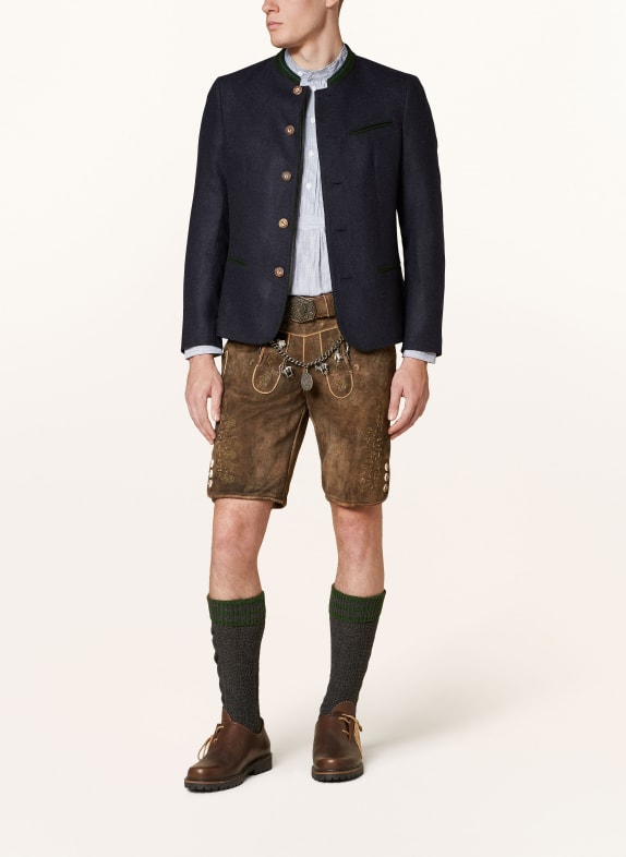 HIRSCHER Traditionele leren broek VILLACH MARRON FONCÉ
