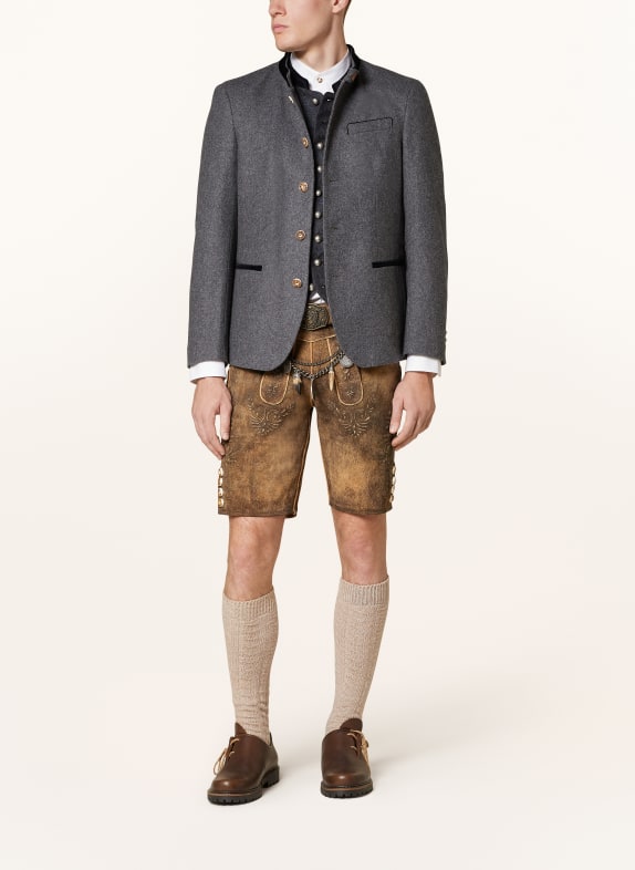 HIRSCHER Traditionele leren broek ROSENHEIM BRUIN