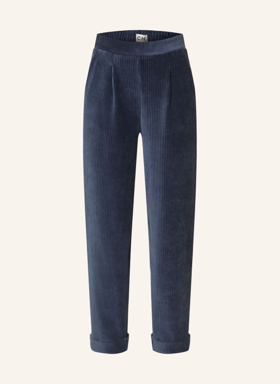 ICHI Corduroy trousers IHTAMARY DARK BLUE