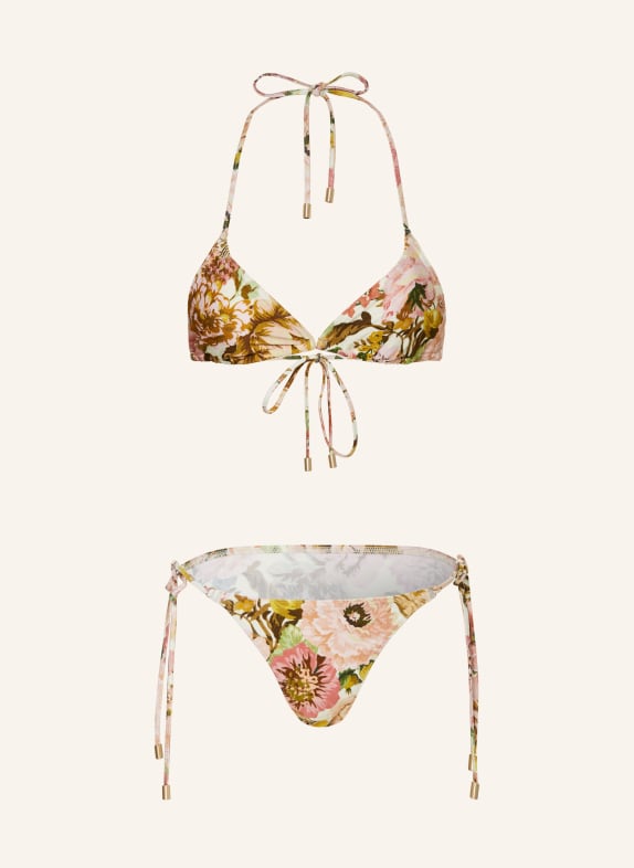 ZIMMERMANN Triangel-Bikini GOLDEN HELLGELB/ ROSA/ DUNKELGRÜN