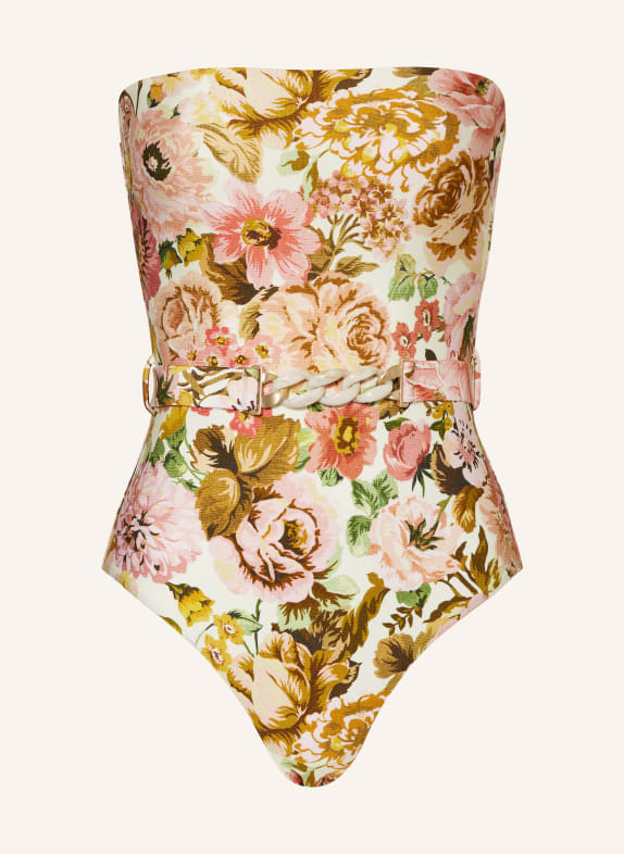 ZIMMERMANN Bandeau-Badeanzug GOLDEN HELLGELB/ ROSÉ/ GRÜN