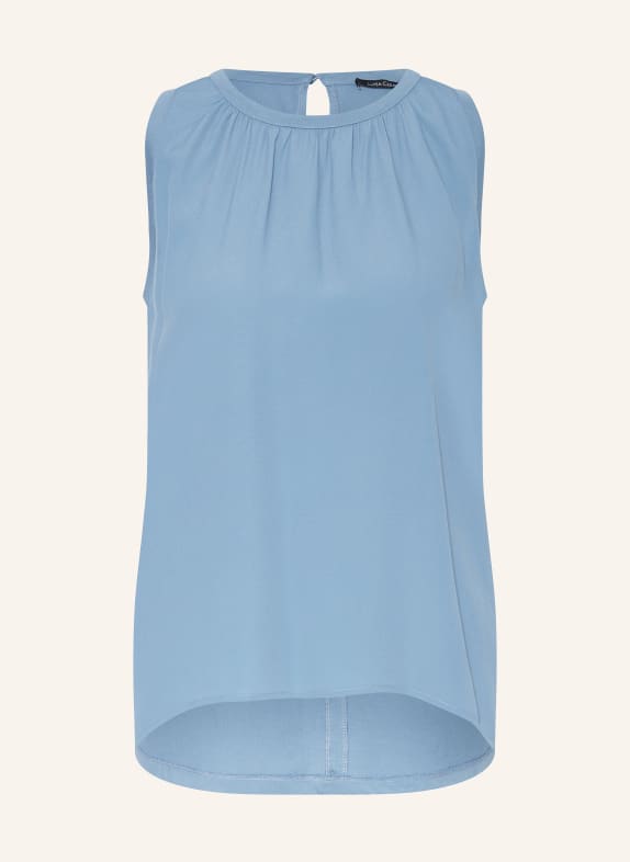 LUISA CERANO Blouse top in mixed materials with silk BLUE