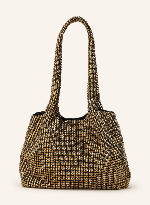 LUISA CERANO Handtasche mit Schmucksteinen SCHWARZ/ GOLD