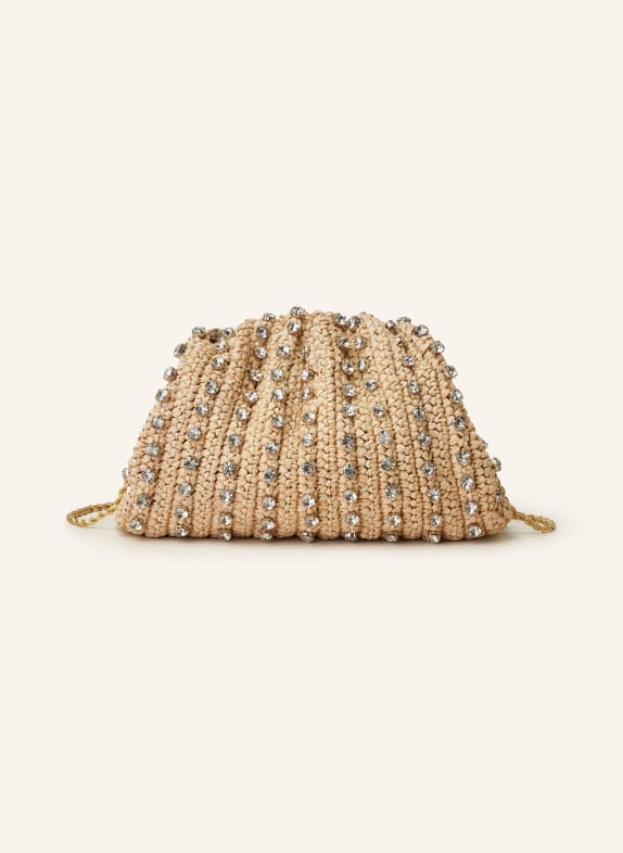 LOEFFLER RANDALL Clutch BAILEY mit Schmucksteinen BEIGE