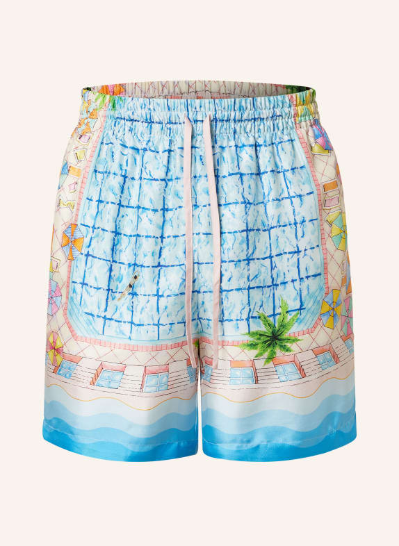 Casablanca Seidenshorts LE PLONGEON BLAU/ GRÜN/ FUCHSIA