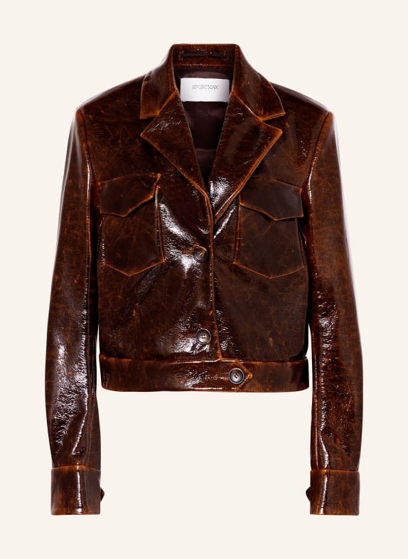 SPORTMAX Jacket MACRO in leather look DARK BROWN