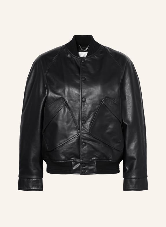 VICTORIABECKHAM Leather bomber jacket BLACK